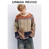 UR UR2025冬季男装休闲民族风图案肌理针织衫UML950040 多色 L