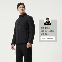 坦博尔2024年羽绒服男立领短款直充商务鹅绒服TAF320277A 黑色 2XL (185)