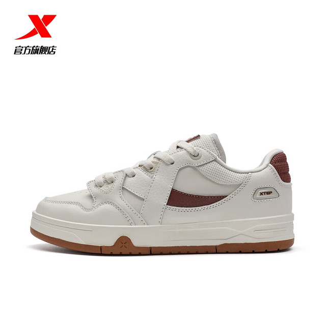 特步 运动鞋舒适通勤 白沙灰/复古红-0010 女款