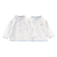 欢喜小熊 新生儿衣服春秋纯棉初生宝宝和服上衣婴儿秋衣衣服四季款2件装