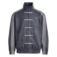 adidas 明星同款新年款新中式休闲宽松外套男女秋冬阿迪达斯三叶草   深灰色   M