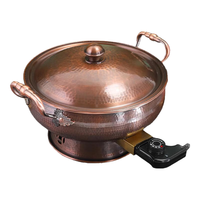 邢水铜艺纯铜电火锅家用加厚多功能火锅老式传统涮羊肉紫铜火锅汤锅 清汤锅【特厚紫铜款】2-3人 28cm
