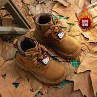 Hello Kitty 25年冬季新款儿童大黄靴百搭工装加绒英伦风时尚女童短靴