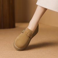 星期六 ST&SAT 牛反绒勃肯鞋女厚底鞋一脚蹬单鞋通勤高级感女鞋子