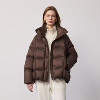 PRICH 时尚立领云朵泡芙绗线鹅绒服2025冬季新款宽松保暖羽绒服女