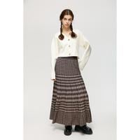 限尺码：SLY 春季复古格纹设计经典英伦长款半身裙038FAU71-6990