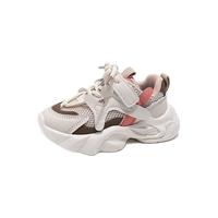 温小影女童鞋儿童运动鞋2025秋季轻便防滑休闲鞋男宝宝老爹鞋中小童百搭 卡其色 25 内长约15CM