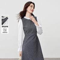 尚都比拉 2025秋冬连衣裙气质高级感时尚撞色裙子