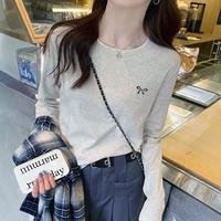 爱肯 100%棉重磅不透肉亲肤吸汗打底衫女士秋季薄款纯棉百搭长袖t恤