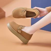 星期六 ST&SAT 厚底勃肯鞋女款秋冬复古高级感增高单鞋小个子一脚蹬百搭舒适通勤