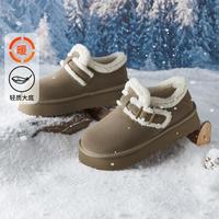 热风 雪地靴女款冬季休闲棉鞋显高勃肯鞋加绒毛毛鞋