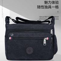 卡帝乐鳄鱼 新款帆布男士单肩包多功能休闲潮流百搭挎包户外生意收银斜跨包