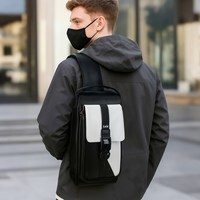 L&M L＆M斜挎包男款单肩包男士通勤包防水休闲时尚胸包大容量邮差包