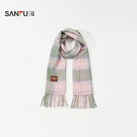 SANFU 格子围巾韩系高级感保暖围脖披肩两用旅游外搭女冬季2025新款