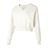 耐克(NIKE)卫衣女装2024春秋款加绒保暖运动服休闲外套时尚V领短款套头衫 FN3652-104 XS