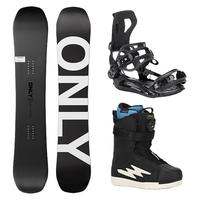 ONLY小黑板8.0滑雪板单板雪板三件套女全能快穿雪鞋固定器TERROR