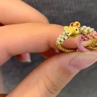 瑟迪黄金kt猫戒指女hello kitty猫织金kt猫足金999 款式三 约0.1g