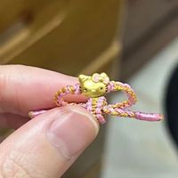 瑟迪黄金kt猫戒指女hello kitty猫织金kt猫足金999 款式二 约0.1g