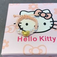 瑟迪黄金kt猫戒指女hello kitty猫织金kt猫足金999 款式四 约0.1g