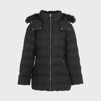 ZARA 女极简优雅保暖毛绒帽边设计连帽棉衣棉服外套