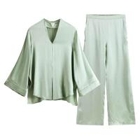 Silkiss 丝侬 中式真丝睡衣女春秋长袖套装高级感丝绸桑蚕丝家居服大码