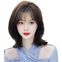 千姬辫子发假发片女一片式双递针真发全真人发增发量蓬松遮白刘海