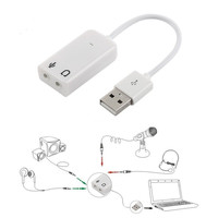 ITDK 多功能笔记本USB7.1声卡 外置带线声卡免驱支持win7 苹果声卡 白色