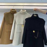 啄木鸟 TUCANO高级感A字型中长款斗篷双面羊毛大衣披肩女2024秋冬毛呢外套