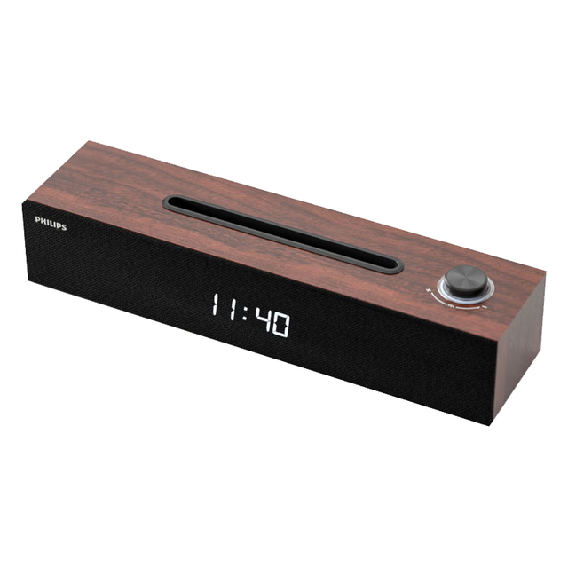 飞利浦 SPA3809 木质音高配版数字时钟屏