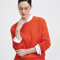 【100%绵羊毛】25年秋冬简约职场通勤纯羊毛高级感绞花保暖羊毛衫