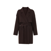 朗姿 纯羊毛翻领双面呢大衣气质高级感保暖毛呢外套