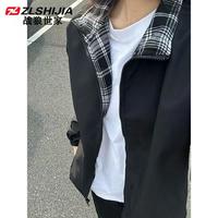 ZLSHIJIA/战狼世家 美式双面格子立领夹克