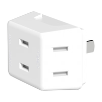 移动端、京东百亿补贴：得力 迷你无线一转三插座/转换插头/电源转换器 迷你插排/排插 3位扩展插座 LU5042