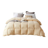 恒源祥羽绒被90%白鸭绒被子加厚保暖单双人被子秋冬羽绒被冬被床上用品 米黄 220*240cm 总重5.8斤