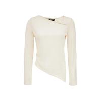 VERO MODA 【天鹅颈】T恤25冬季含莱赛尔不对称领口下摆收腰上衣通勤高级