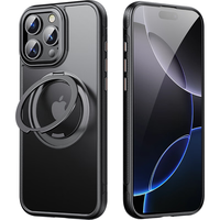 PISEN/品胜 防摔 苹果16pro手机壳 旋转支架 磁吸充电 暗夜黑 PC+TPU