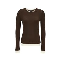 VERO MODA 【含再生纤维素纤维】T恤25冬季修身撞色上衣遮肉显瘦百搭