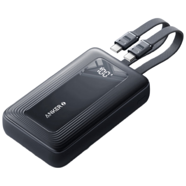 Anker 45W快充 自带双C线 20000mAh 移动电源 黑色