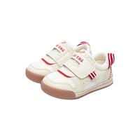 kidsing可迪星宝宝板鞋秋季男女童小童幼儿园机能软底运动小白鞋 红小白（网布） 25码