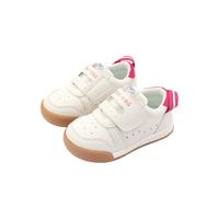 kidsing可迪星宝宝板鞋秋季男女童小童幼儿园机能软底运动小白鞋 元气牛奶—粉色（皮面）| 29码