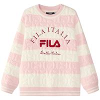 FILA 女中大童(130-165)毛衣女童休闲满印保暖长袖基础织衫