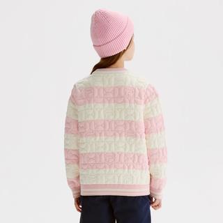FILA 女中大童（130-165）毛衣女童休闲满印保暖长袖基础织衫