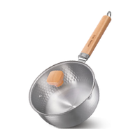 1号会员店无涂层3层钢加厚304不锈钢日式雪平锅婴儿锤纹小汤锅泡面锅20cm 三层钢304雪平锅 20cm