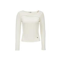 ONLY 【修身圆领T恤】2025冬季不规则镂空设计长袖T恤女