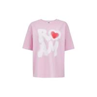 【纯棉】2025夏季纯棉青春甜美涂鸦印花宽松圆领短袖T恤女