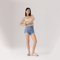 Levi's【商场同款】李维斯25年新款女士镂空针织罩衫003I3 米色 003I3-0000