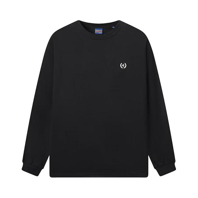 gxgjeans 美式刺绣圆领套头长袖T恤 黑色