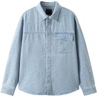 gxgjeans男装牛仔衬衫 蓝色满身提花时尚复古衬衣 25年春 蓝色 M (170)