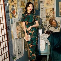 新式旗袍改良版年轻款少女复古民国风气质高端长款老上海性感优雅 9029 4XL