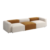 曲美家居lab墩墩沙发模块懒人沙发 豆腐块百变客厅阳台书房简约沙发 灯芯绒（焦糖棕）  24cm 扶手（24*84*60）